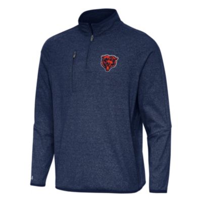 Antigua NFL Chicago Bears Men's Certain 1/4 Zip Pullover, Navy Blue, 3XL