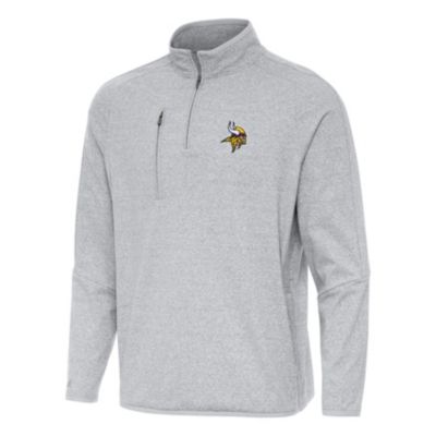 Antigua NFL Minnesota Vikings Men's Certain 1/4 Zip Pullover, Grey, Medium