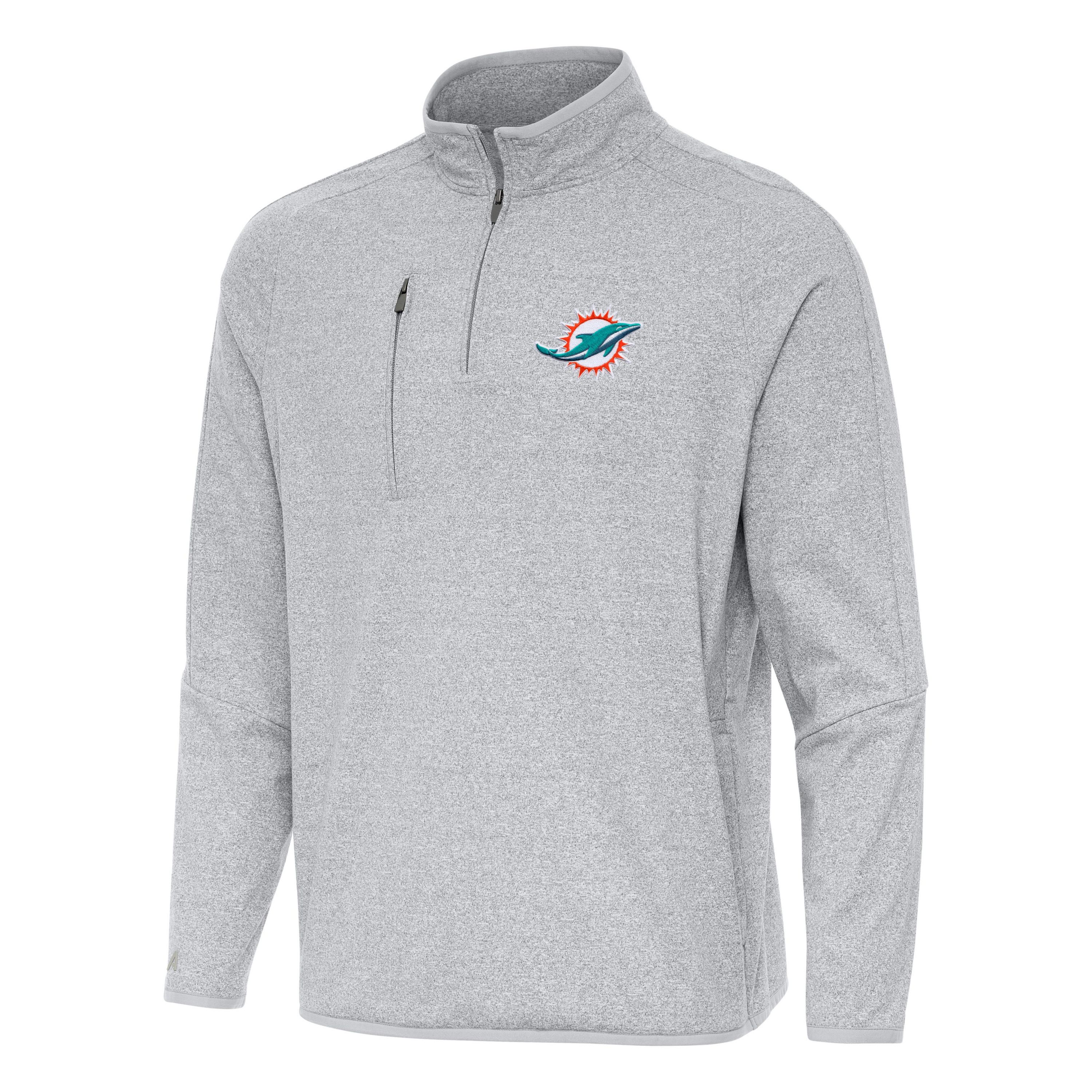 Antigua NFL Miami Dolphins Mens Certain 1/4 Zip Pullover