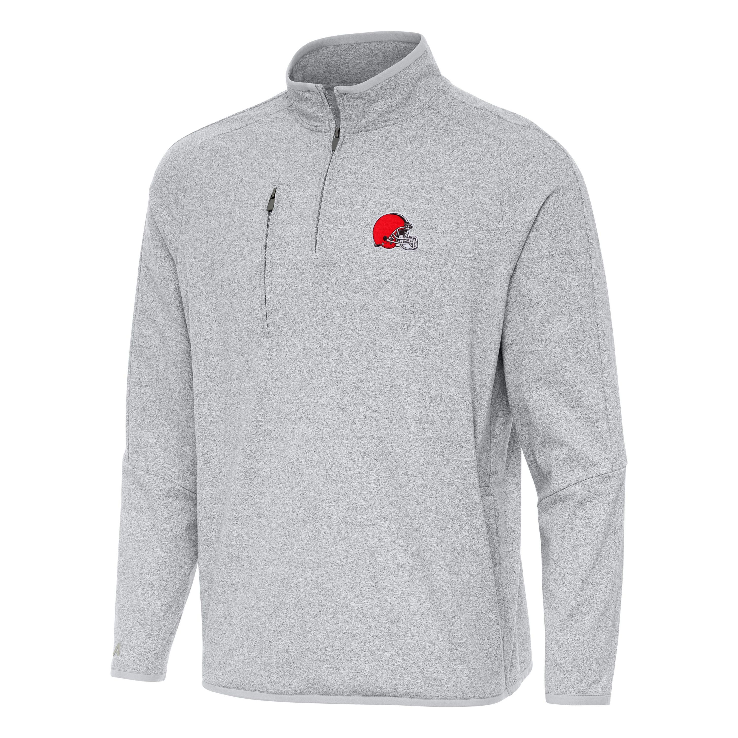 Antigua NFL Cleveland Browns Mens Certain 1/4 Zip Pullover