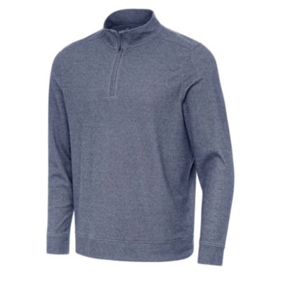 Antigua BLANK Men's Subtle 1/4 Zip Pullover, Navy Blue, Large