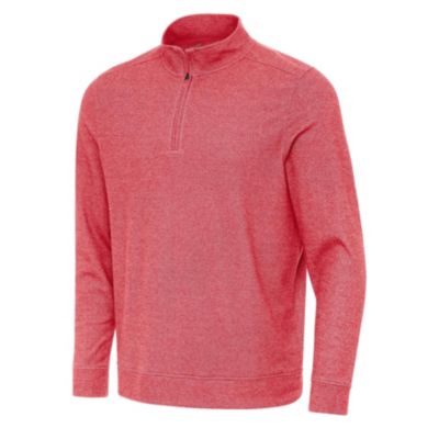 Antigua BLANK Men's Subtle 1/4 Zip Pullover, Red, XL