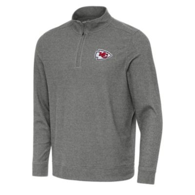Antigua NFL Kansas City Chiefs Men's Subtle 1/4 Zip Pullover, Black, 3XL