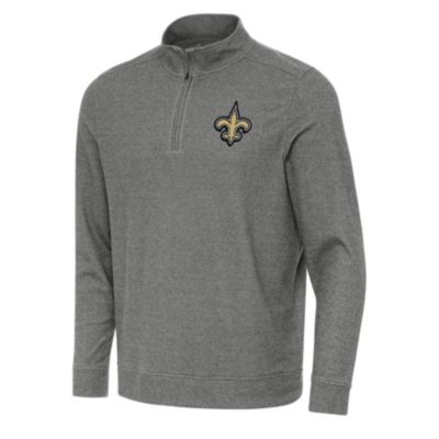Antigua NFL New Orleans Saints Men's Subtle 1/4 Zip Pullover, Black, 3XL