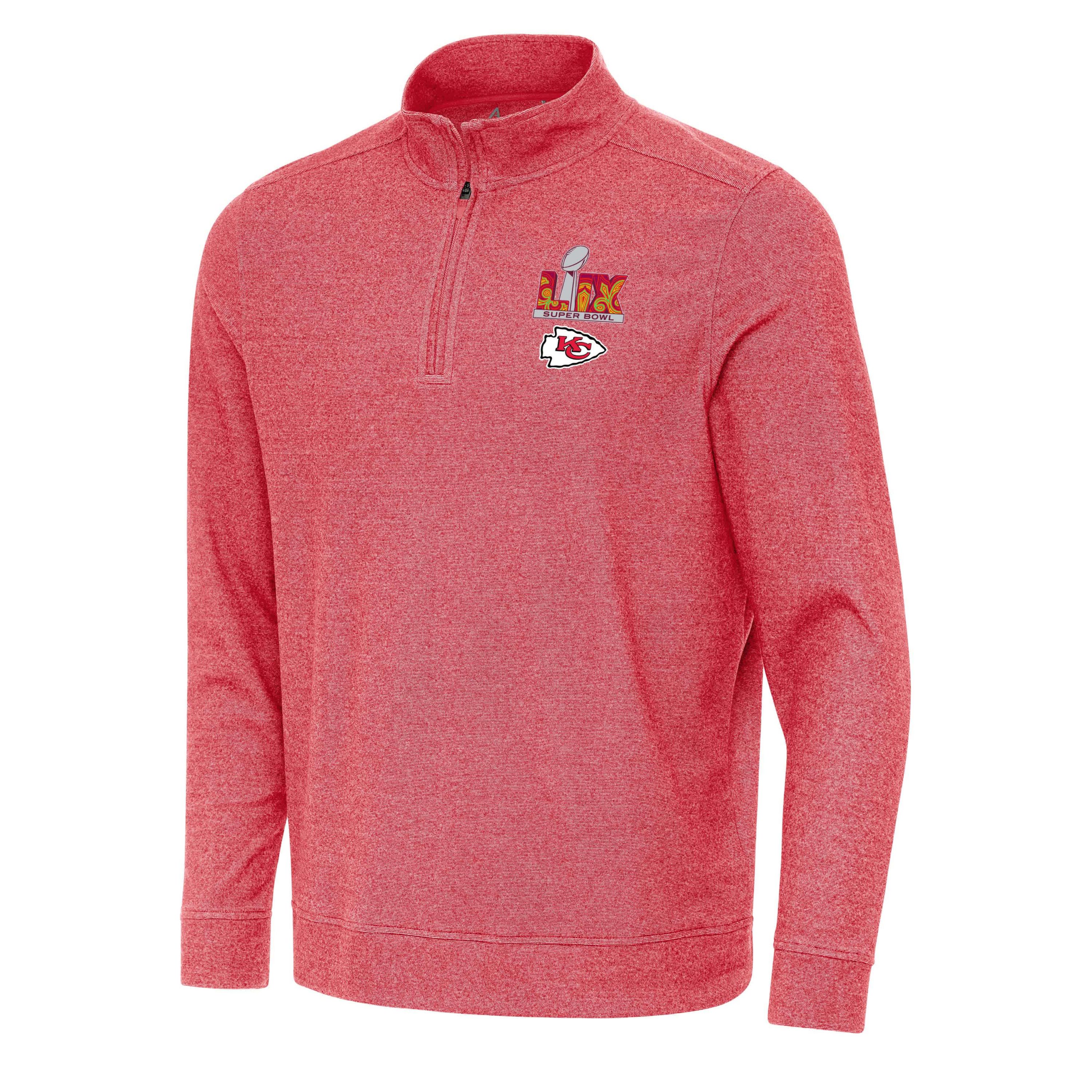 Antigua NFL Kansas City Chiefs SB LIX 2025 Ms Subtle 1/4 Zip Pullover