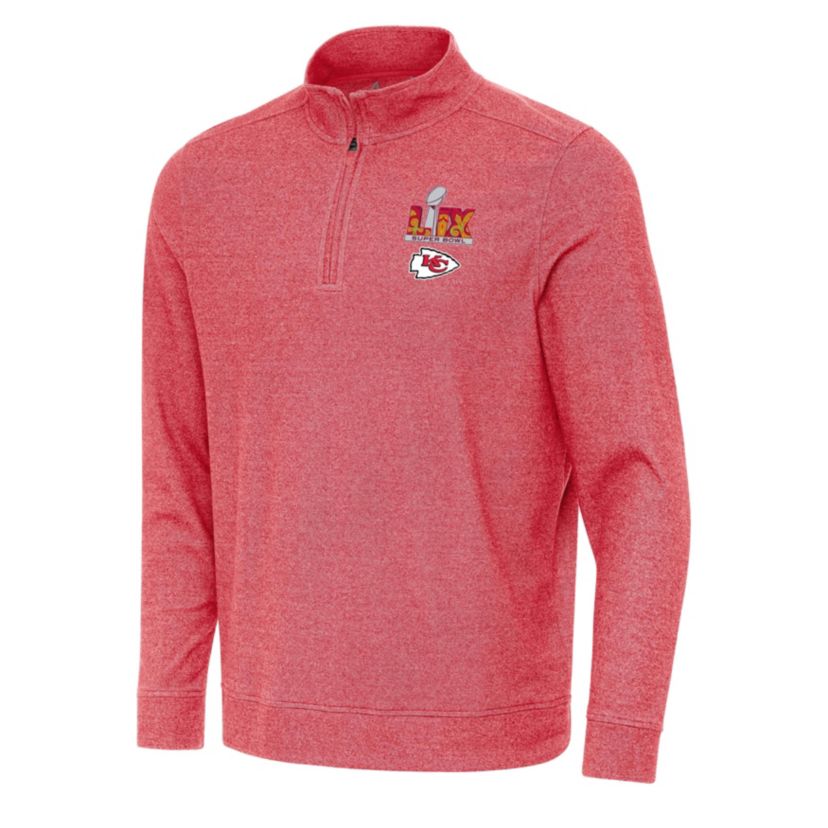 Antigua NFL Kansas City Chiefs SB LIX 2025 Ms Subtle 1/4 Zip Pullover