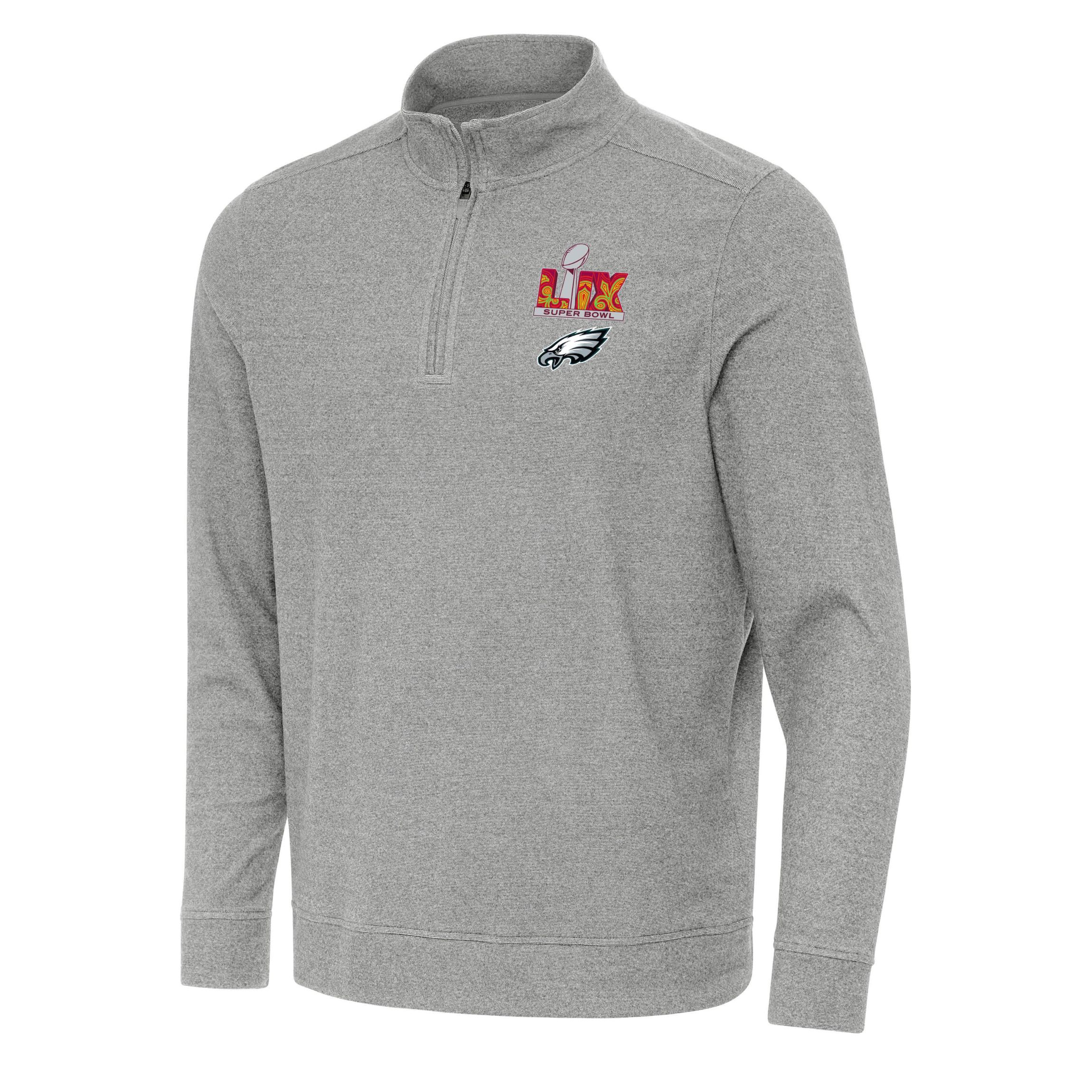 Antigua NFL Philadelphia Eagles SB LIX 2025 Ms Subtle 1/4 Zip Pullover