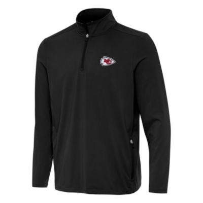 Antigua NFL Kansas City Chiefs Men's Perilous 1/4 Zip Pullover, Black, 3XL