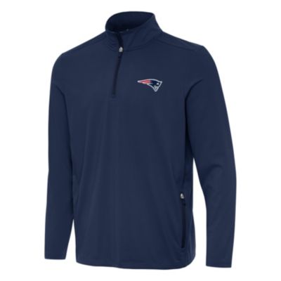 Antigua NFL New England Patriots Men's Perilous 1/4 Zip Pullover, Navy Blue, 3XL -  0198658393091