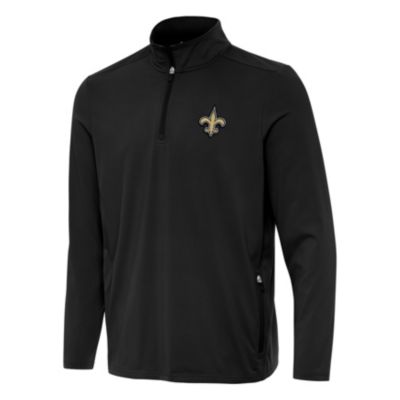 Antigua NFL New Orleans Saints Men's Perilous 1/4 Zip Pullover, Black, Small