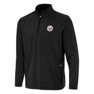 Antigua NFL Pittsburgh Steelers Men's Perilous 1/4 Zip Pullover, Black, 2XL