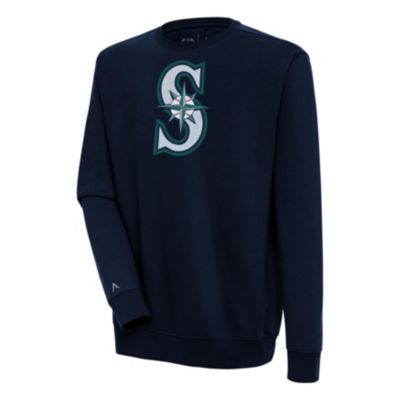 Antigua Men's MLB Seattle Mariners Victory Pullover Sweatshirt, Navy Blue, Medium