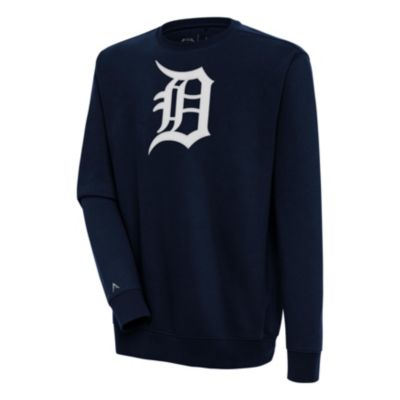 Antigua Men's MLB Detroit Tigers Victory Pullover Sweatshirt, Navy Blue, Medium
