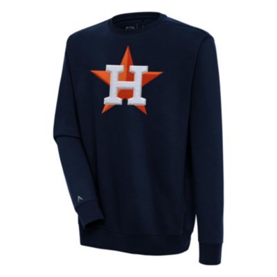 Antigua Men's MLB Houston Astros Victory Crewneck Chenille Pullover Sweatshirt, Navy Blue, Medium
