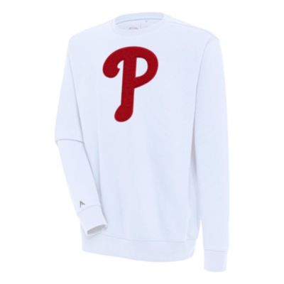 Antigua Men's MLB Philadelphia Phillies Victory Crewneck Chenille Pullover Sweatshirt