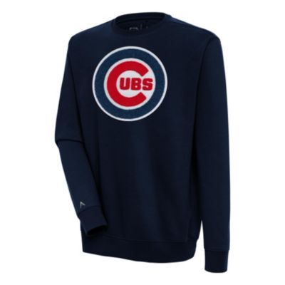 Antigua Men's MLB Chicago Cubs Victory Crewneck Chenille Pullover Sweatshirt