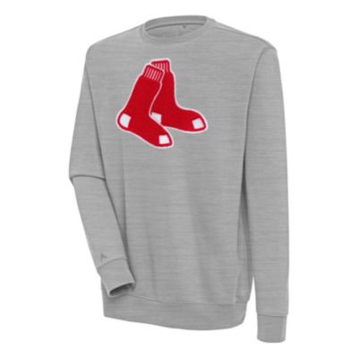 Antigua Men's Boston Red Sox MLB Boston Sox Victory Crewneck Chenille Pullover Sweatshirt, Gray, 2XL