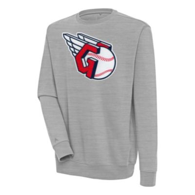 Antigua Men's MLB Cleveland Guardians Victory Crewneck Chenille Pullover Sweatshirt