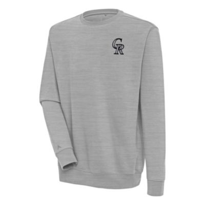 Antigua Men's MLB Colorado Rockies Victory Pullover Sweatshirt, Gray, 3XL