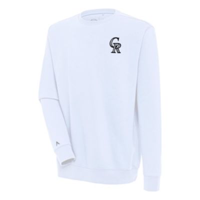 Antigua Men's MLB Colorado Rockies Victory Pullover Sweatshirt, White, 3XL