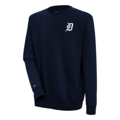 Antigua Men's MLB Detroit Tigers Victory Pullover Sweatshirt, Navy Blue, Medium