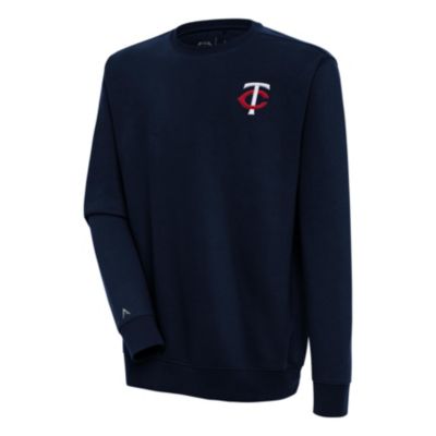 Antigua Men's MLB Minnesota Twins Victory Pullover Sweatshirt, Navy Blue, Medium