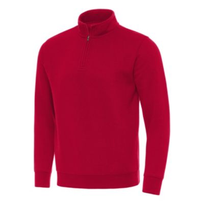 Antigua BLANK Men's Victory 1/4 Zip Mock Pullover, Red, Medium