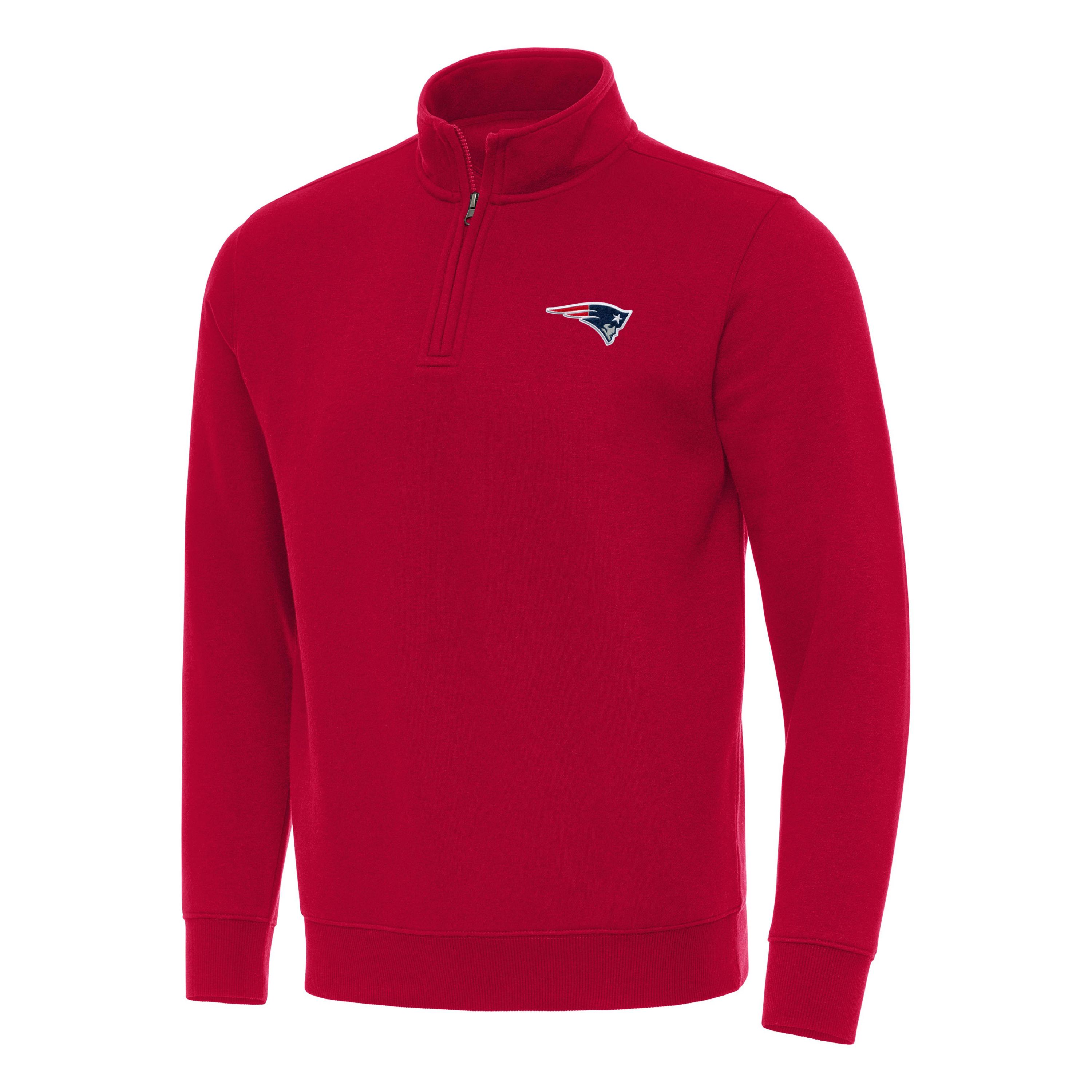 Antigua NFL New England Patriots Mens Victory 1/4 Zip Mock Pullover