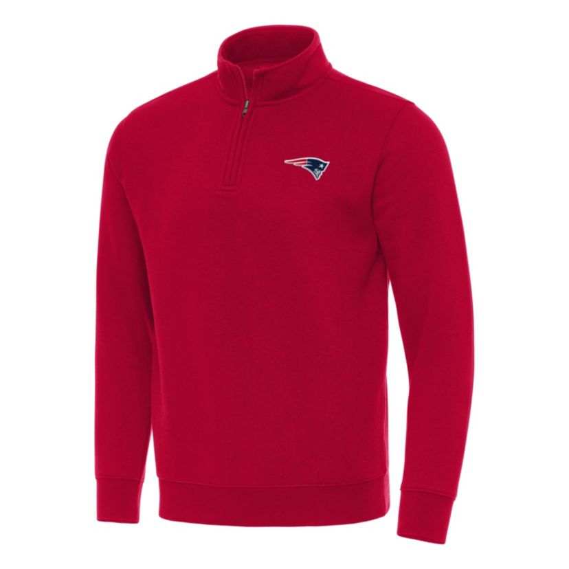 Antigua NFL New England Patriots Mens Victory 1/4 Zip Mock Pullover
