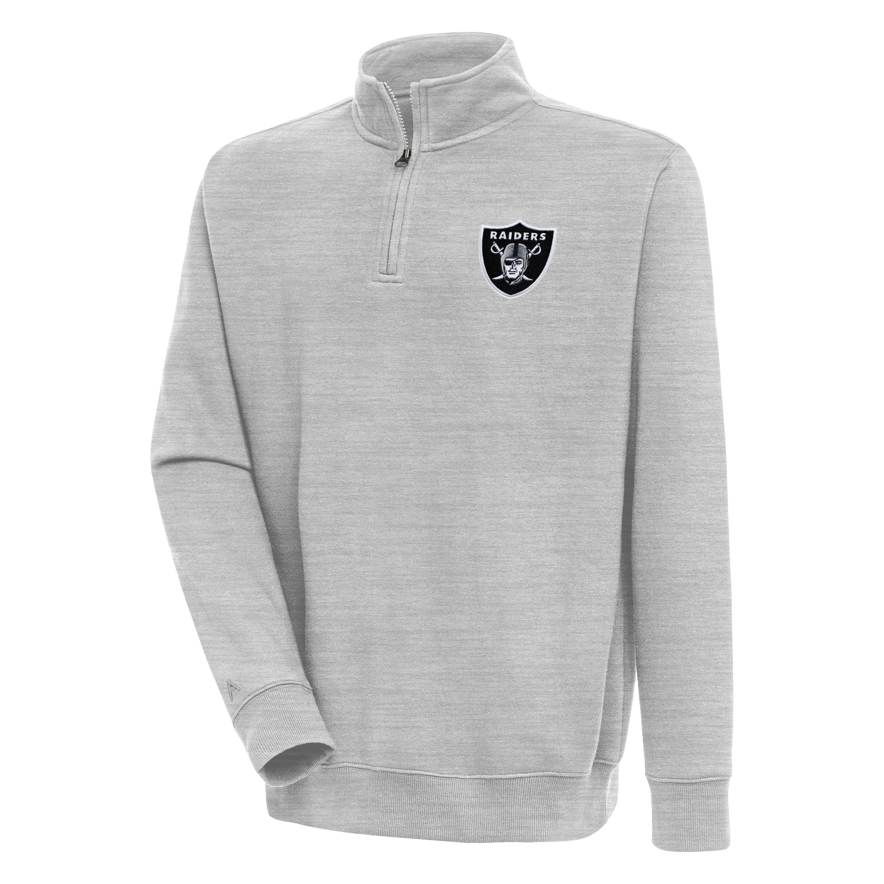Antigua NFL Las Vegas Raiders  Mens Victory 1/4 Zip Mock Pullover