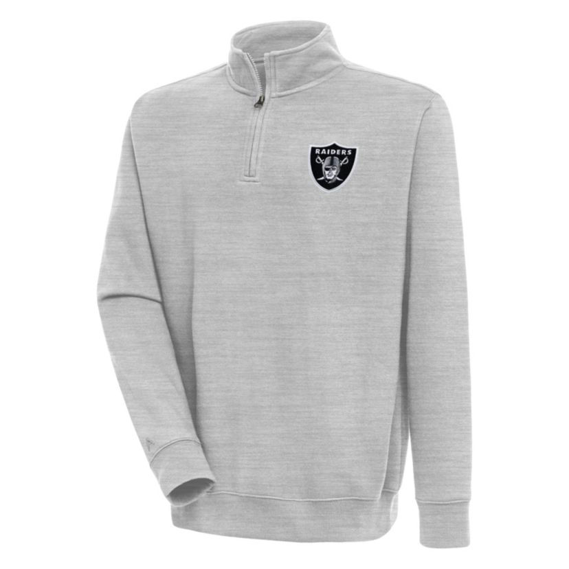 Antigua NFL Las Vegas Raiders  Mens Victory 1/4 Zip Mock Pullover