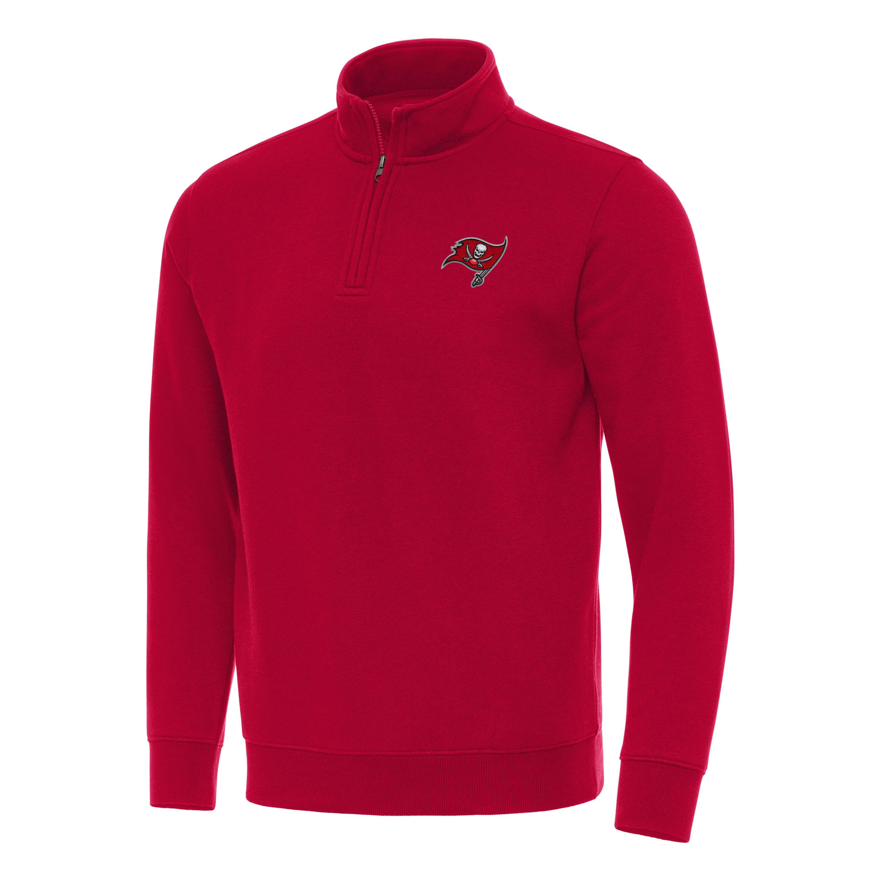 Antigua NFL Tampa Bay Buccaneers Mens Victory 1/4 Zip Mock Pullover