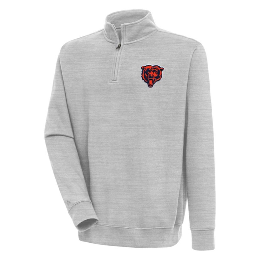Antigua NFL Chicago Bears Mens Victory 1/4 Zip Mock Pullover