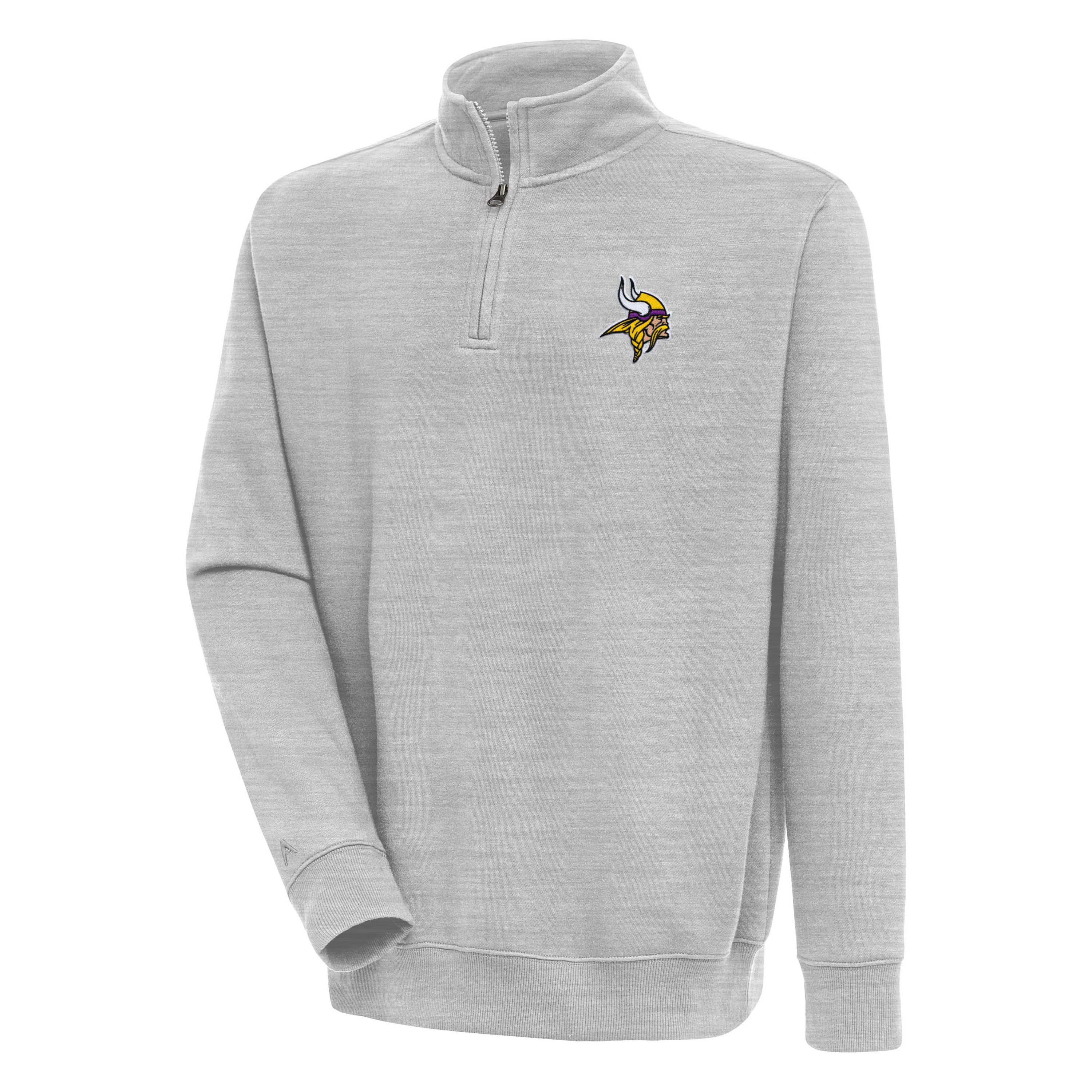Antigua NFL Minnesota Vikings Mens Victory 1/4 Zip Mock Pullover