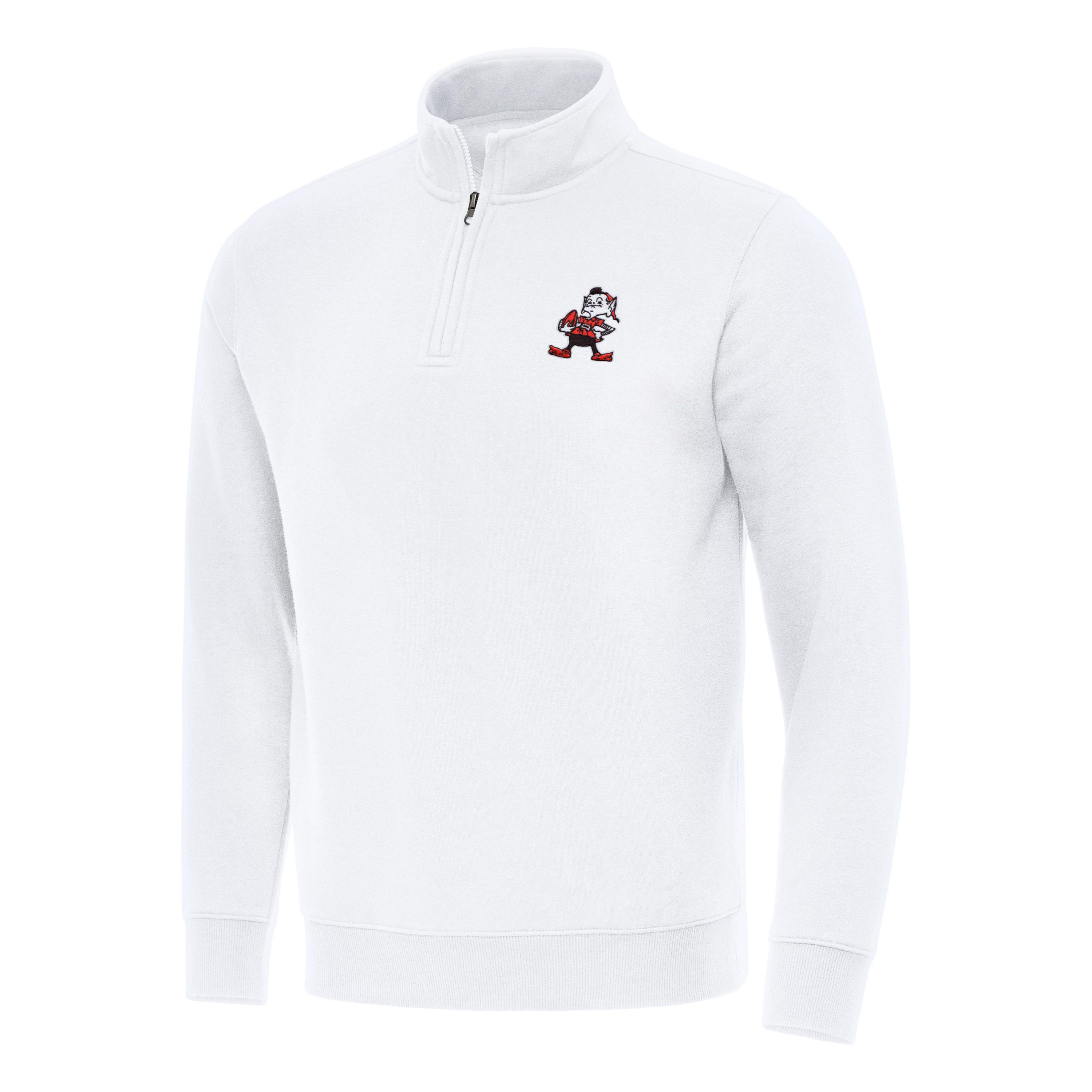 Antigua NFL Cleveland Browns Mens Victory 1/4 Zip Mock Pullover