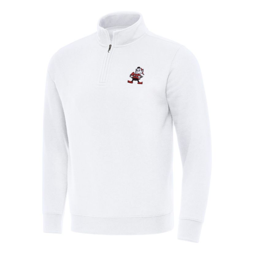 Antigua NFL Cleveland Browns Mens Victory 1/4 Zip Mock Pullover