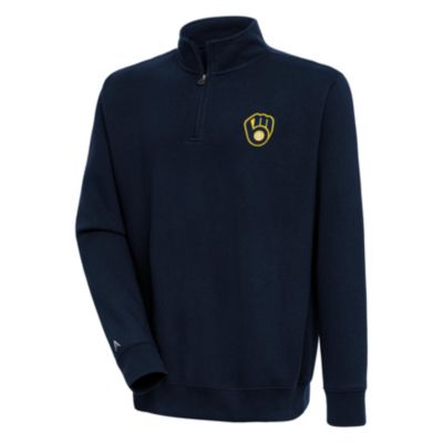Antigua Men's MLB Milwaukee Brewers Victory Quarter-Zip Pullover Top