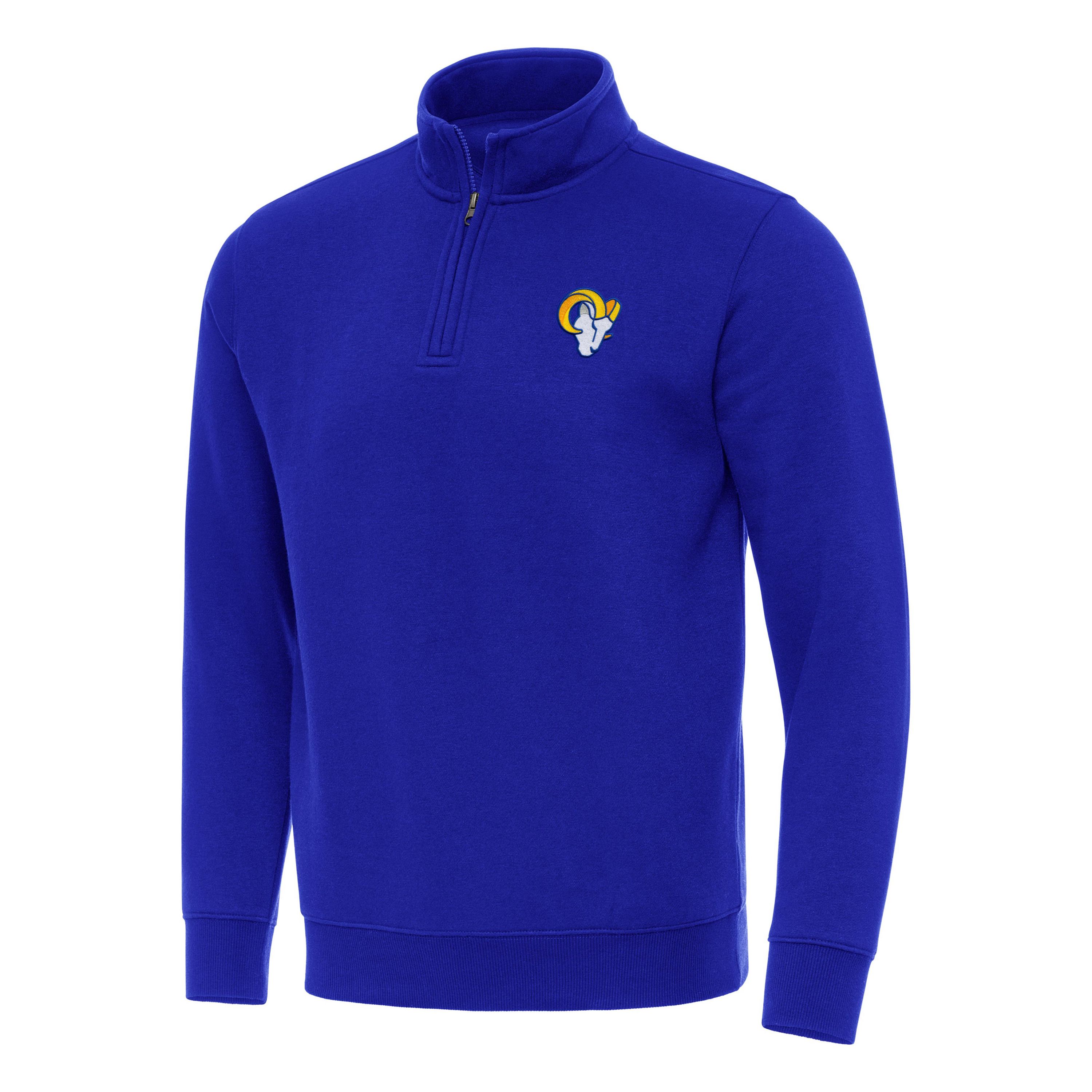 Antigua NFL Los Angeles Rams Mens Victory 1/4 Zip Mock Pullover
