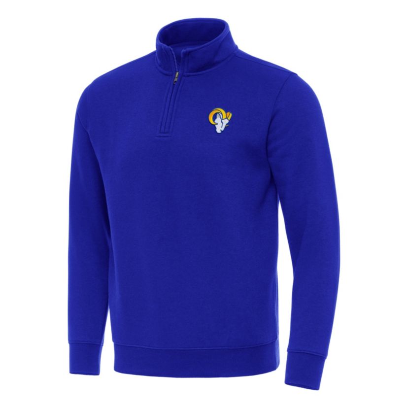 Antigua NFL Los Angeles Rams Mens Victory 1/4 Zip Mock Pullover