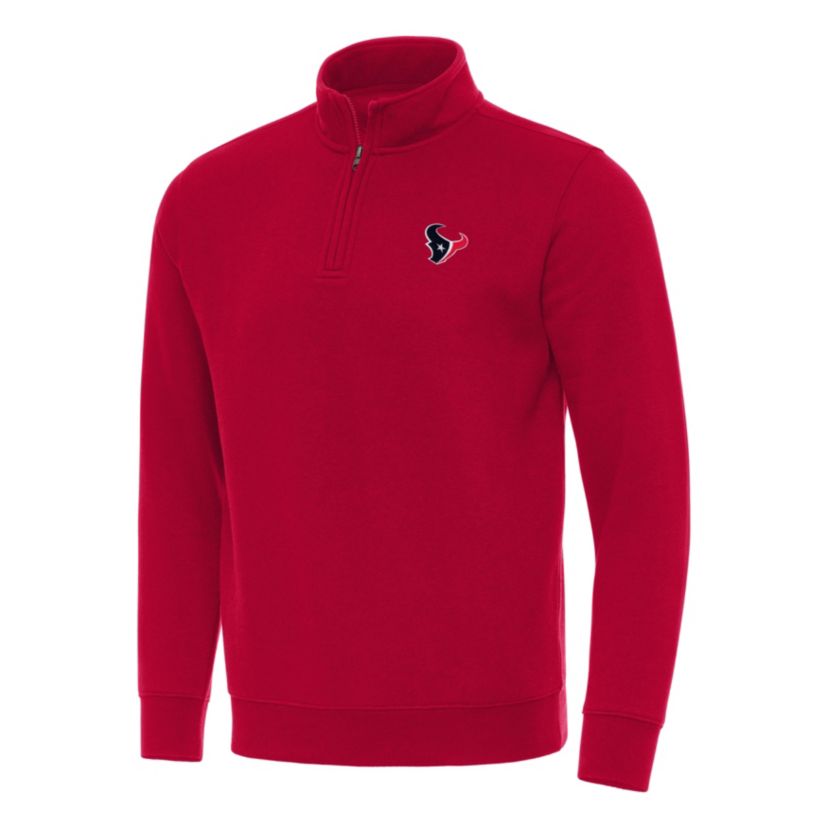 Antigua NFL Houston Texans Mens Victory 1/4 Zip Mock Pullover