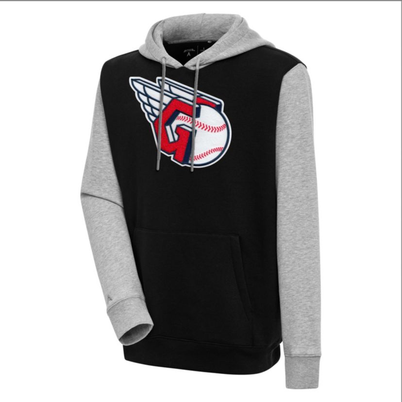 Antigua MLB Cleveland Guardians (Chenille) Mens Victory CB Pullover Hoodie