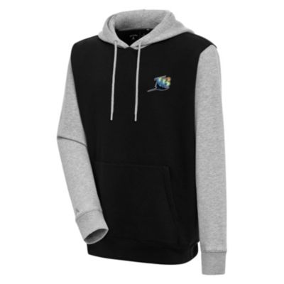 Antigua MLB Tampa Bay Rays Men's Victory CB Pullover Hoodie, Black, Medium, Cotton