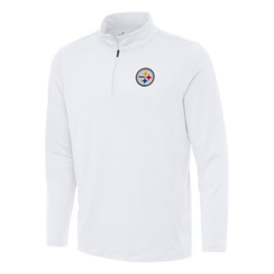 Antigua NFL Pittsburgh Steelers Men's Reprocess 1/4 Zip Pullover, White, X-Large -  0198658791224