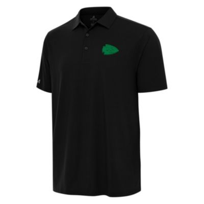 Antigua St. Patrick's Day NFL Kansas City Chiefs Men's Era Polo, Black, 3XL