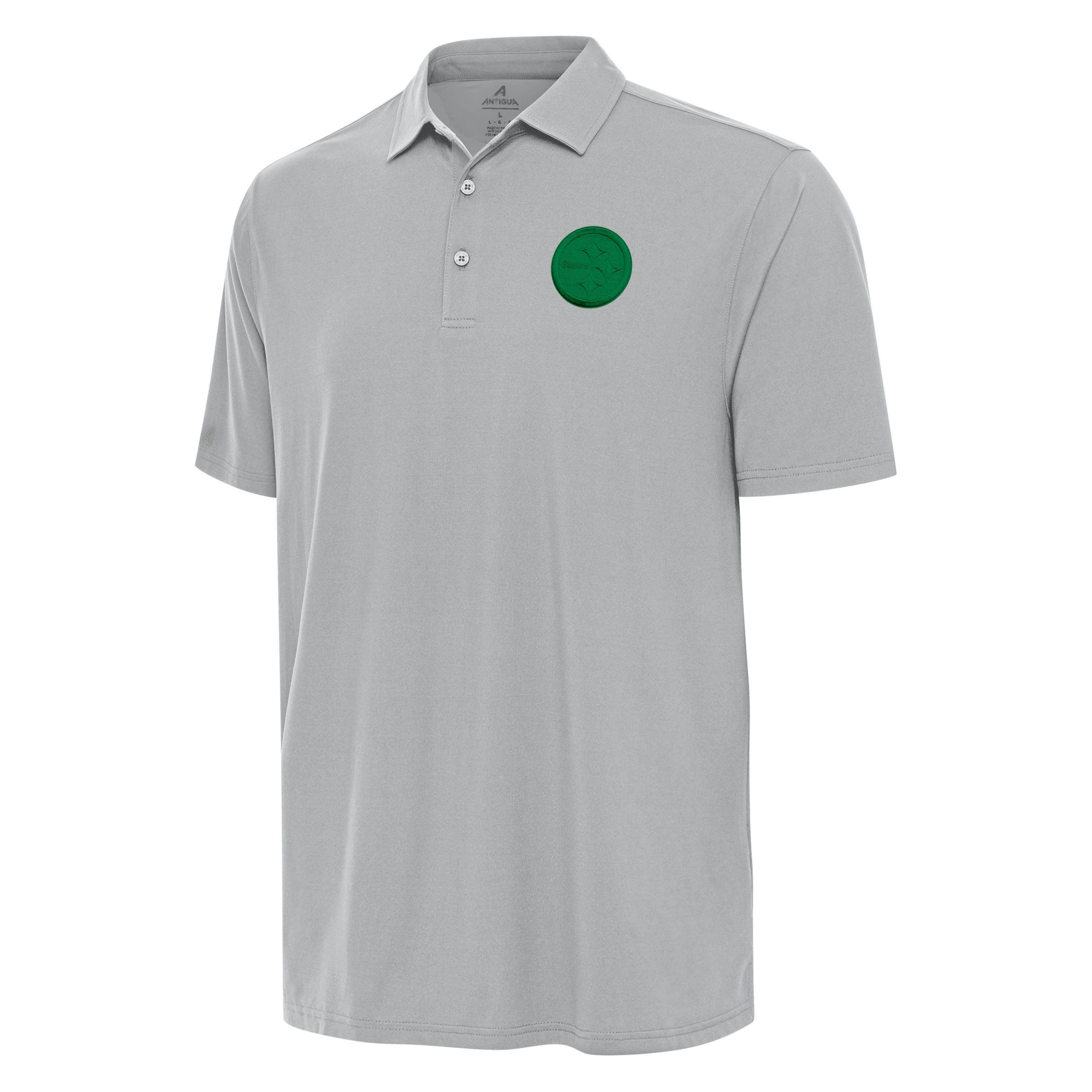 Antigua St. Patricks Day NFL Pittsburgh Steelers Mens Era Polo