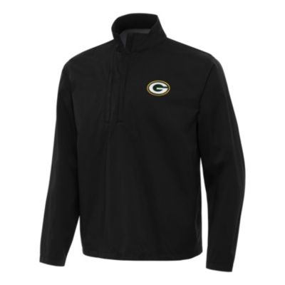 Antigua NFL Green Bay Packers Men's Brisk 1/4 Zip Pullover, Black, 3XL