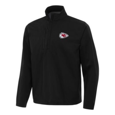 Antigua NFL Kansas City Chiefs Men's Brisk 1/4 Zip Pullover, Black, 3XL