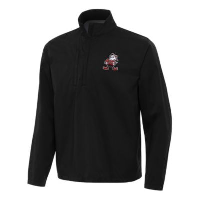 Antigua NFL Cleveland Browns Men's Brisk 1/4 Zip Pullover, Black, 2XL