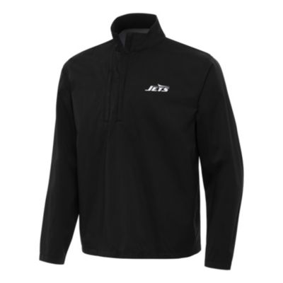 Antigua NFL New York Jets Men's Brisk 1/4 Zip Pullover, Black, Small