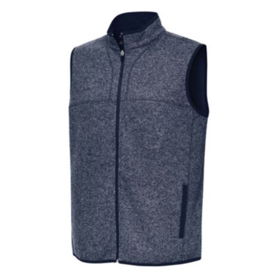 Antigua BLANK Men's Fortune Full Zip Vest, Navy Blue, 3XL